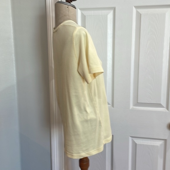 Basic concepts short sleeve top cotton round neck pull over yellow womens size S - Picture 4 of 9